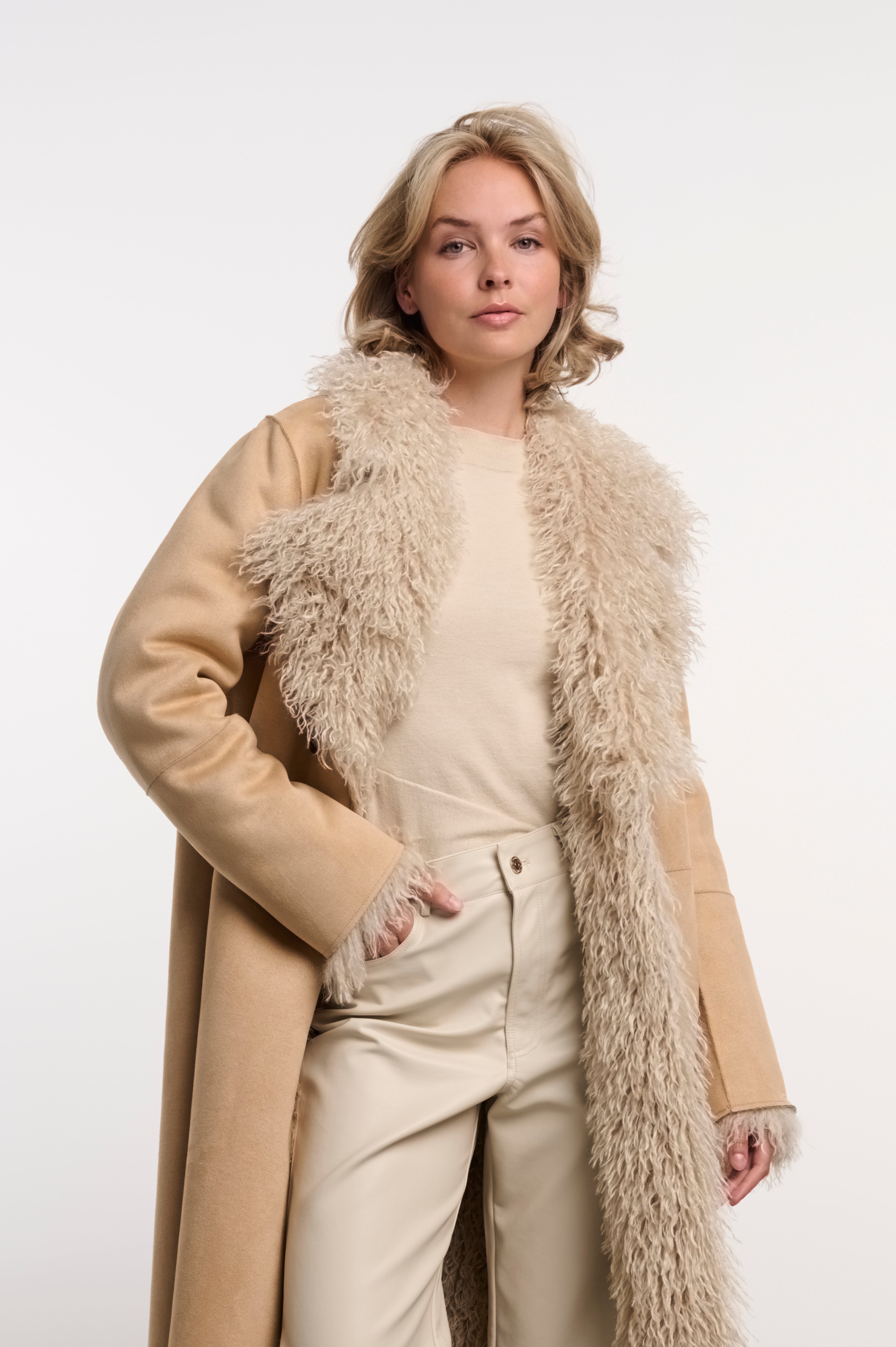 Cappotto donna art. Suleen Rino & Pelle Beige birch