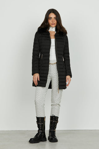 Piumino ULTAR lungo manica lunga con collo ecopelliccia più zip art. RDA2505009013 Donna Relish Autunno Inverno 2025/2026