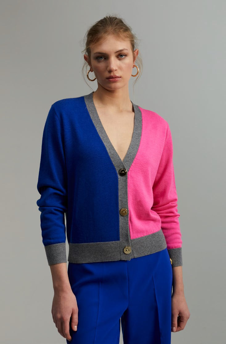 Cardigan Corto Iconico Con Scollo A V Tricolore - Lola Casademunt Autunno/Inverno 2024/25 - MF2411002