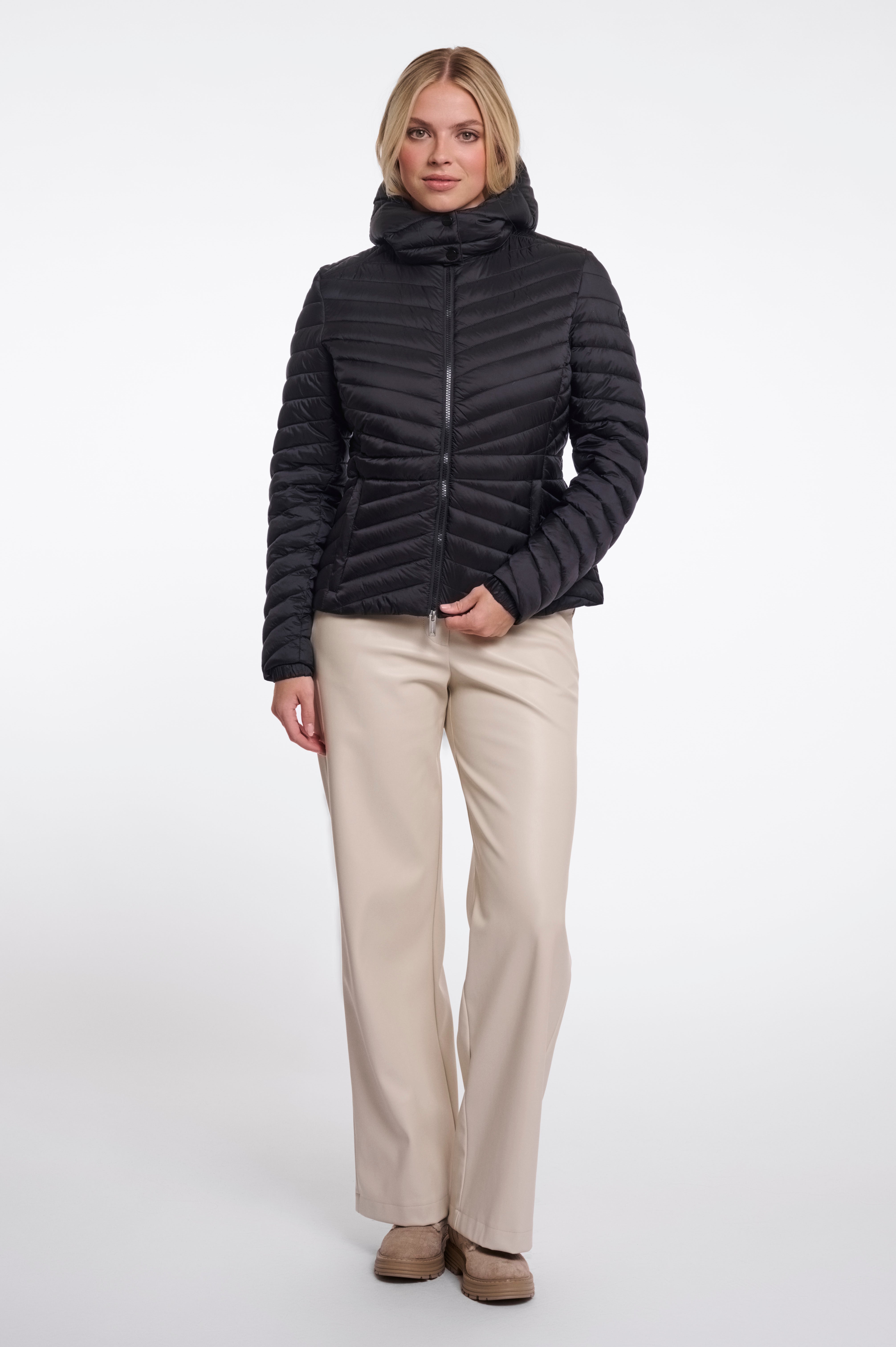 Piumino donna art. Uvi Rino & Pelle Black