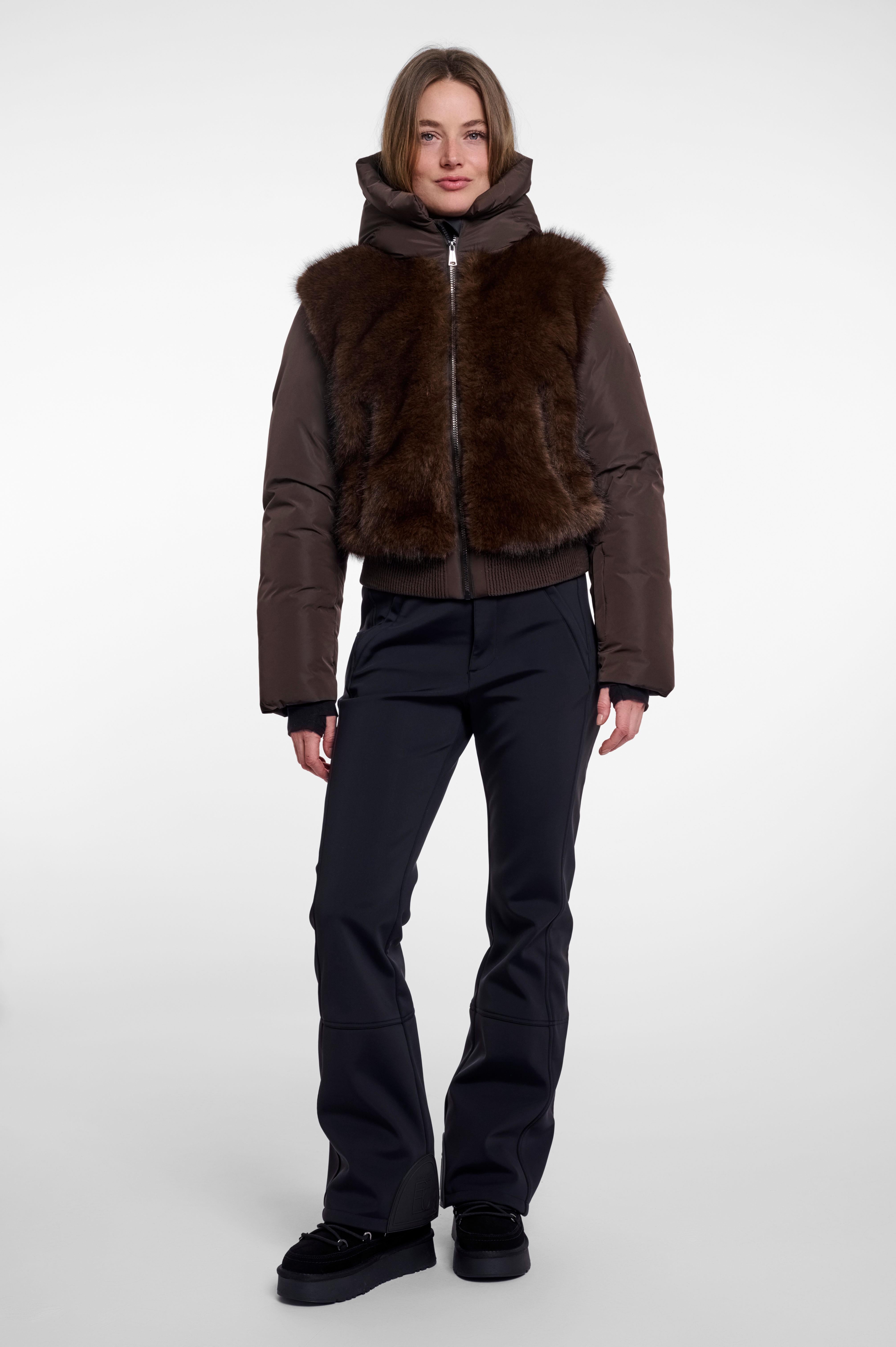 Giacca da sci donna art. Vanesa Rino & Pelle Dark brown