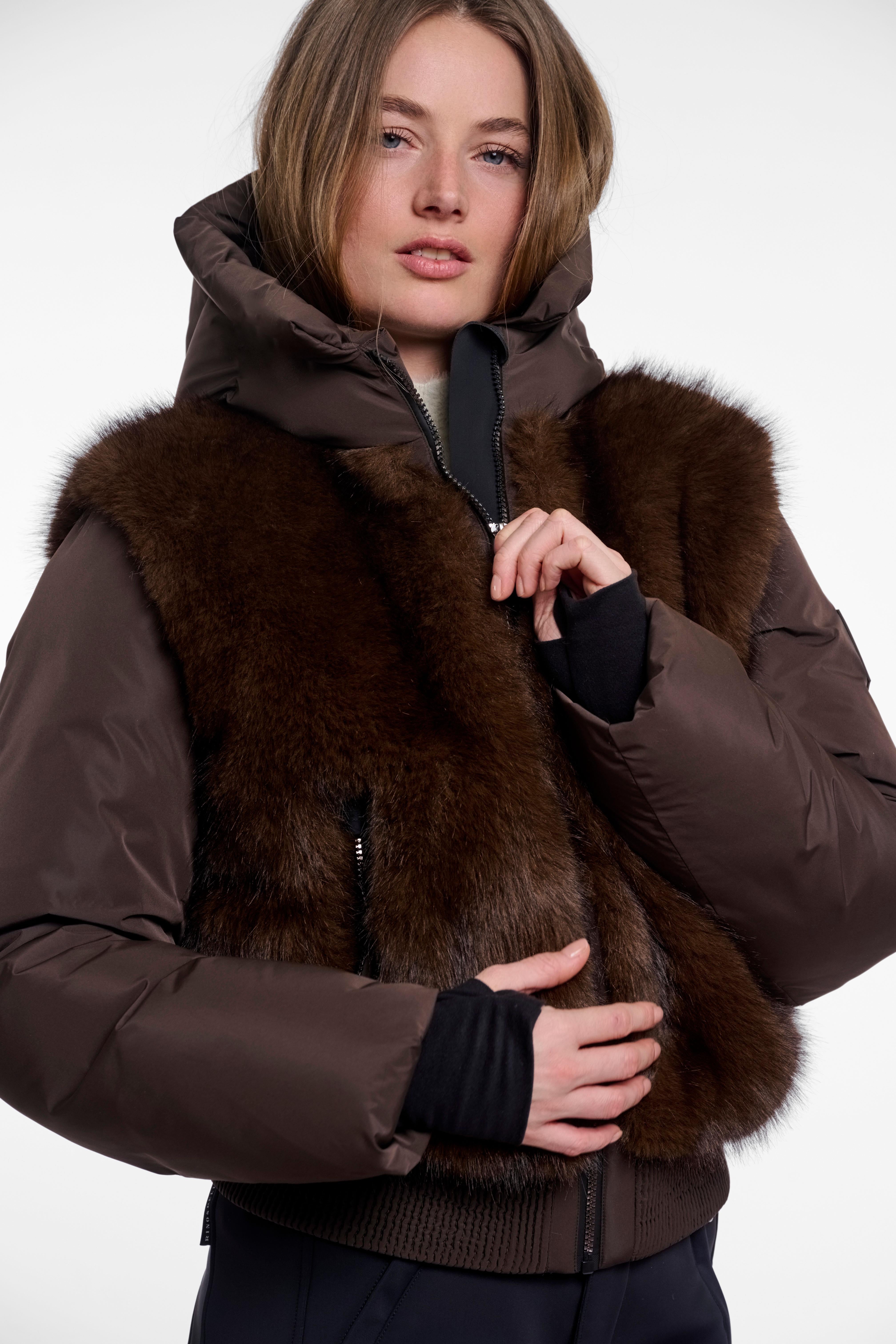 Giacca da sci donna art. Vanesa Rino & Pelle Dark brown