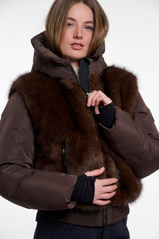 Giacca da sci donna art. Vanesa Rino & Pelle Dark brown