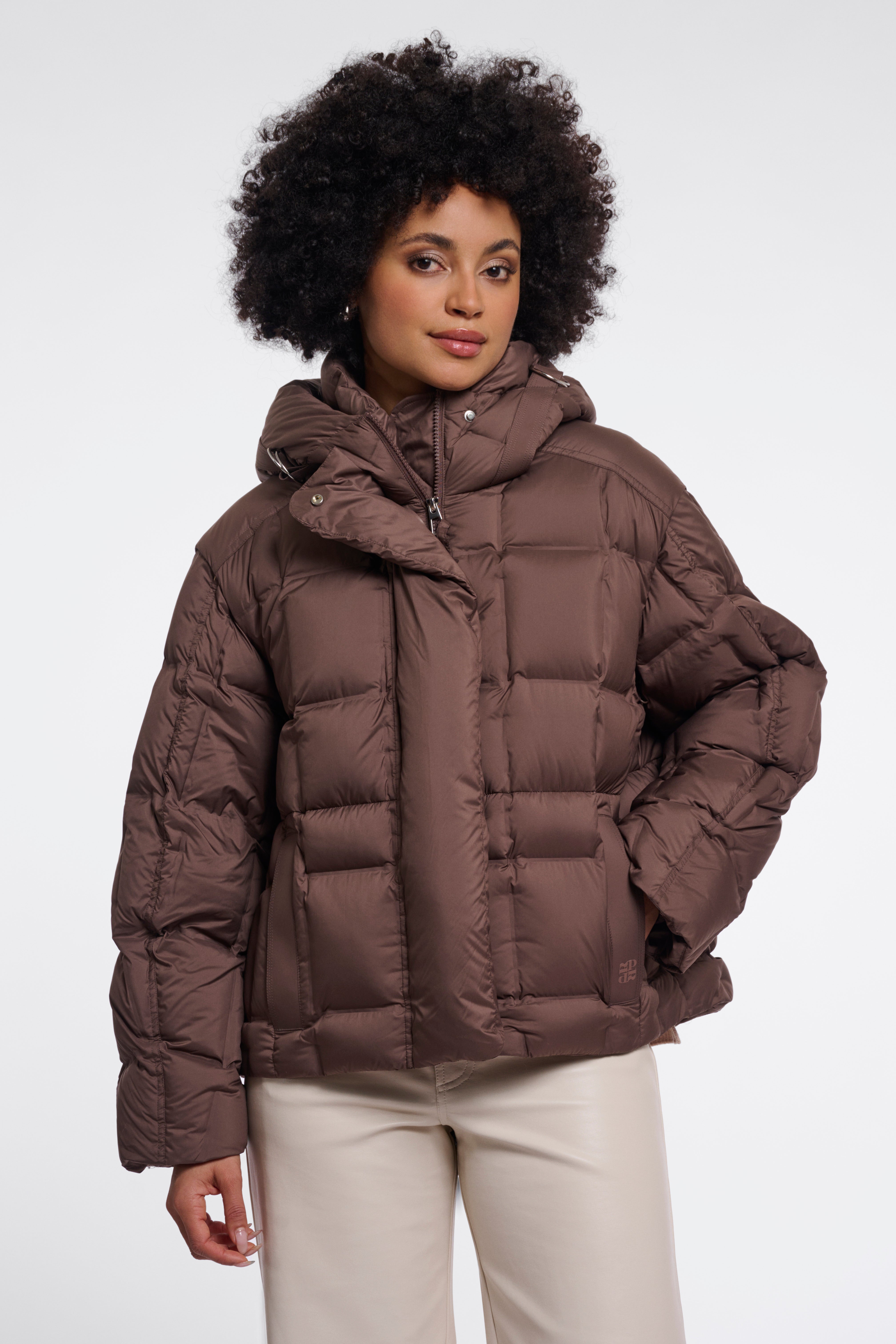 Piumino donna art. Wonah Rino & Pelle Dusty coffee