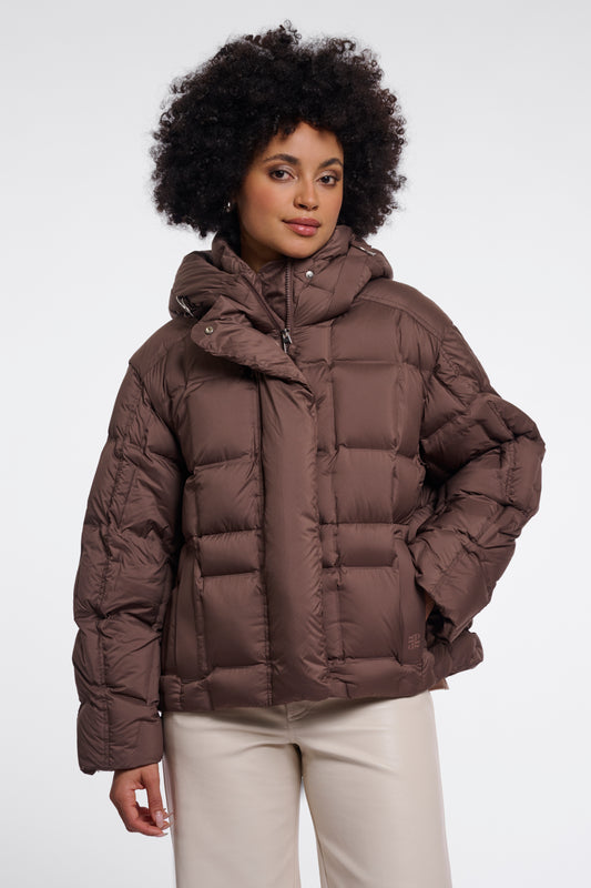 Piumino donna art. Wonah Rino & Pelle Dusty coffee