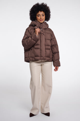Piumino donna art. Wonah Rino & Pelle Dusty coffee
