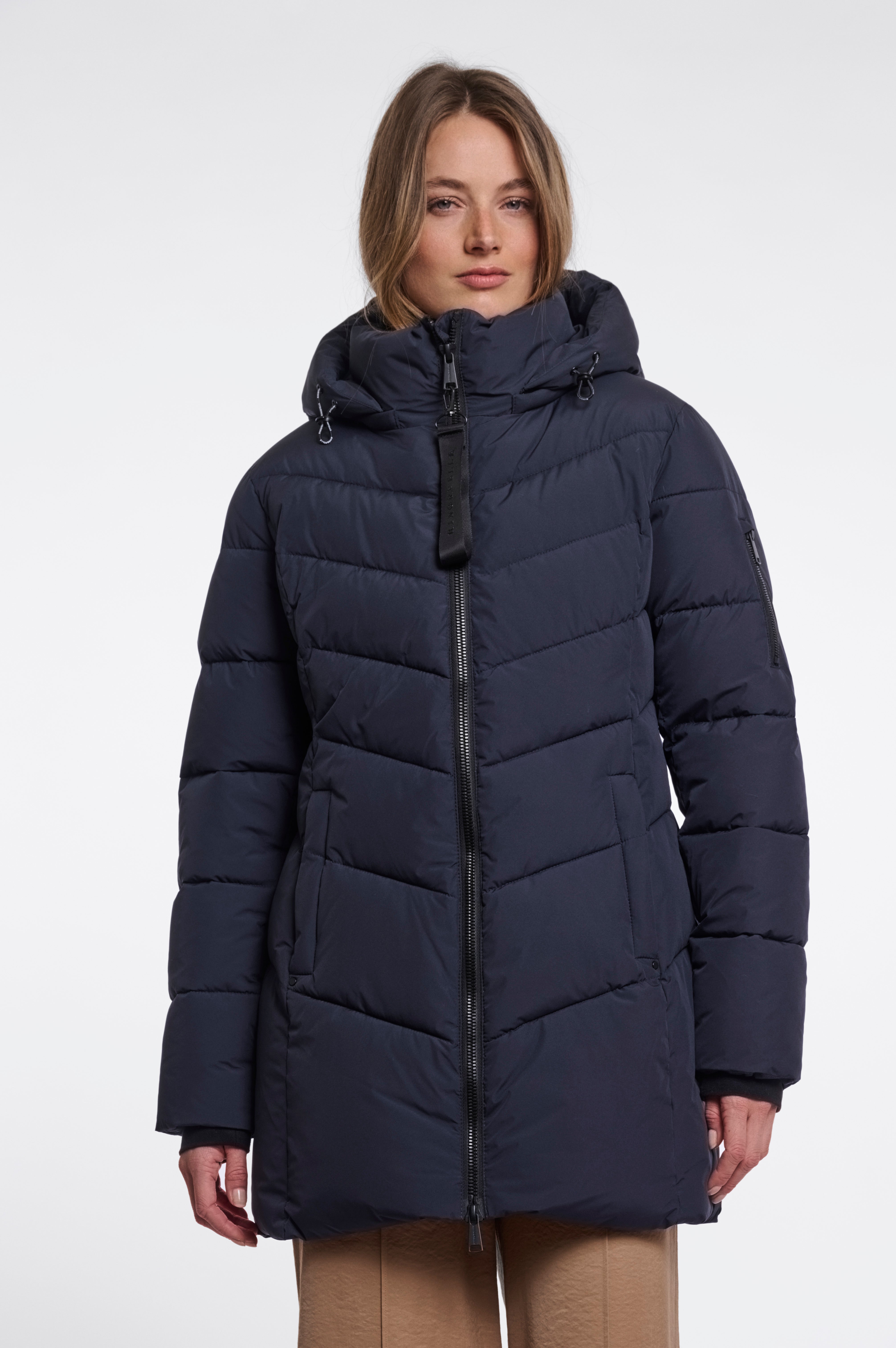 Piumino donna art. Yasmina Rino & Pelle Dark navy