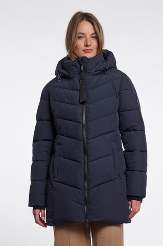Piumino donna art. Yasmina Rino & Pelle Dark navy