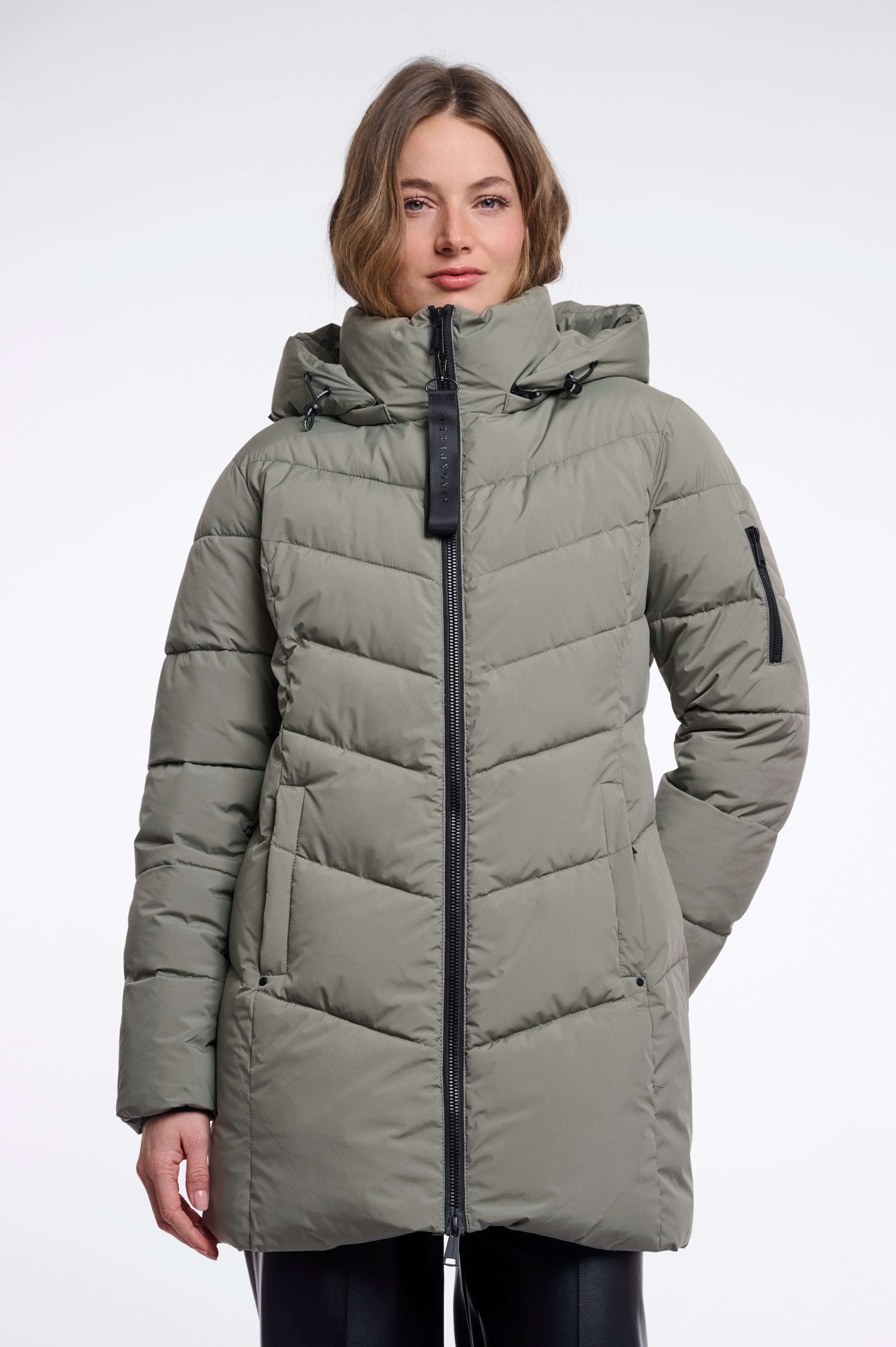 Piumino donna art. Yasmina Rino & Pelle Misty basil