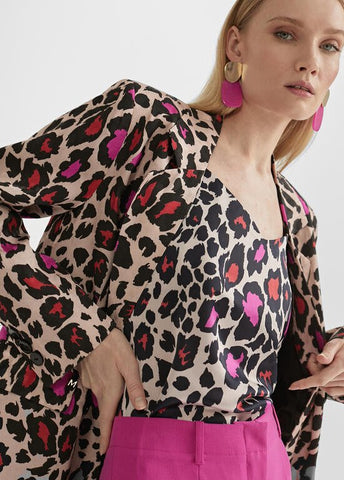 BLAZER CON STAMPA ANIMALIER - Lola Casademunt Primavera Estate 2024 - MS2402006 - Denny Store