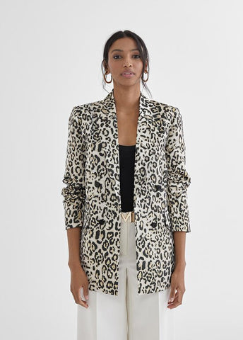 BLAZER DORATO CON STAMPA ANIMALIER - Lola Casademunt Primavera Estate 2024 - MS2402007 - Denny Store