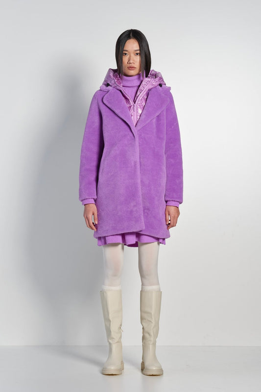 Odessa Overcoat - Cappotto in Ecopelliccia - art CW6570TEPL3- Bomboogie Autunno Inverno 2024/25 Mauve