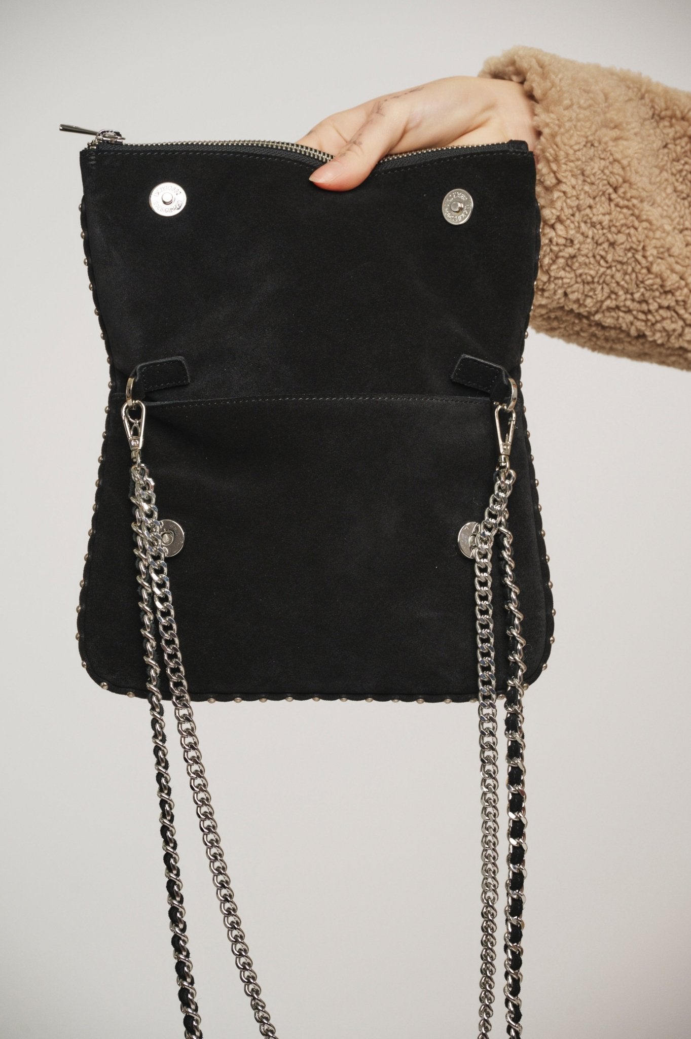 Borsa EVAN SUEDE CROSS BODY BAG - Rino & Pelle - Autunno Inverno 2024/25 Black - Denny Store