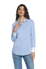 Camicia Asteris_A M/L C/Colletto+Polsi A Contrasto+Ricamo Logo Righe art. RDP2403056003 Donna Relish Primavera Estate 2024 - Denny Store Italia