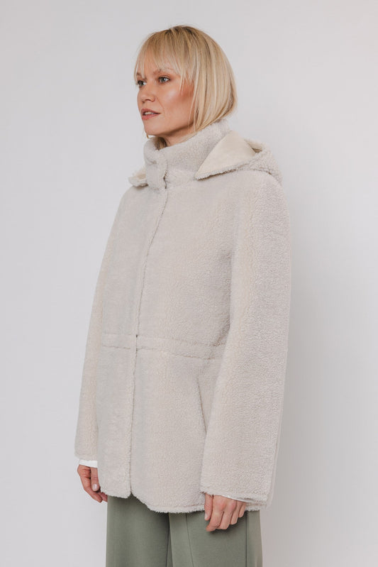 Cappotto DUMI REVERSIBLE HOODED COAT Rino & Pelle Autunno Inverno 2024/25 Birch - Denny Store