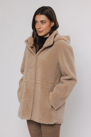 Cappotto DUMI REVERSIBLE HOODED COAT Rino & Pelle Autunno Inverno 2024/25 Sand - Denny Store