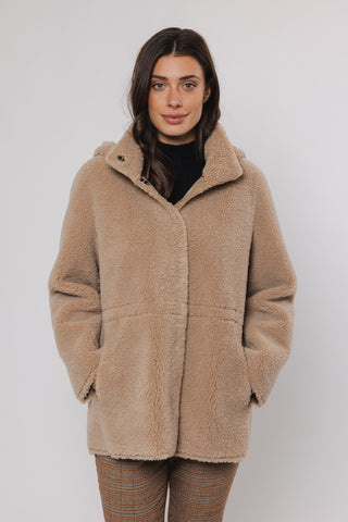 Cappotto DUMI REVERSIBLE HOODED COAT Rino & Pelle Autunno Inverno 2024/25 Sand - Denny Store