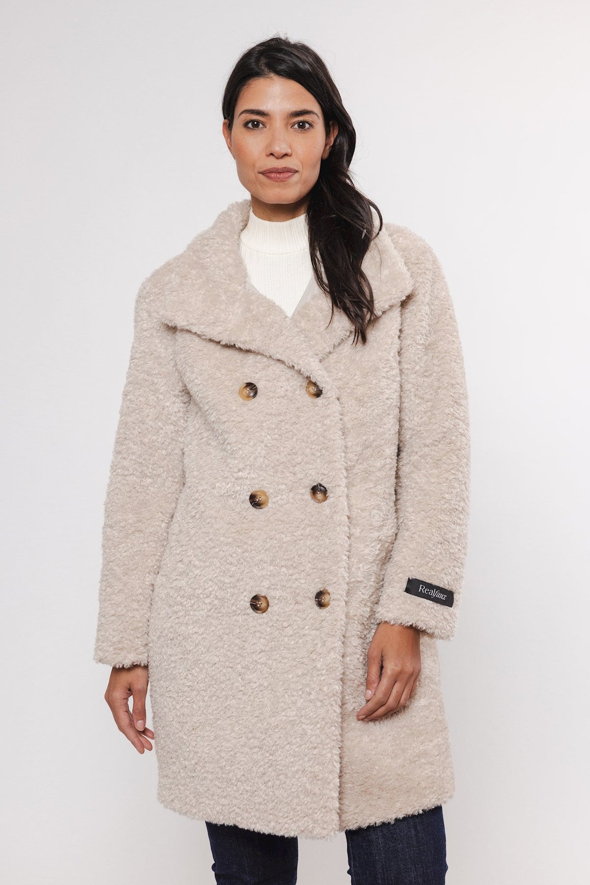 Cappotto ENA MID LONG TEDDY COAT Rino & Pelle Autunno Inverno 2024/25 Birch - Denny Store