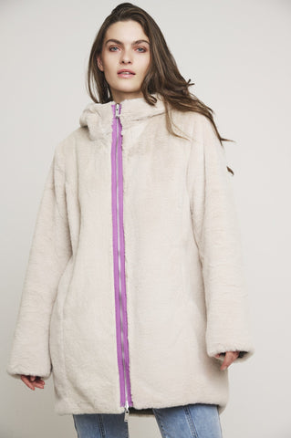 Cappotto JAVIN REVERSIBLE HOODED COAT WITH FAUX FUR LINING - Rino & Pelle - Autunno Inverno 2024/25 - Hunter and birch - Denny Store