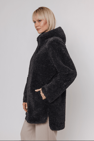 Cappotto MARRE REVERSIBLE HOODED COAT - Rino & Pelle - Autunno Inverno 2024/25 - Graphite - Denny Store