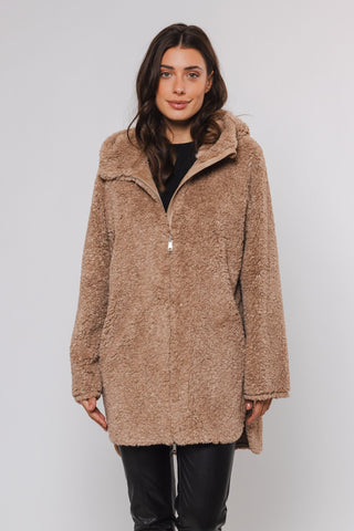 Cappotto MARRE REVERSIBLE HOODED COAT - Rino & Pelle - Autunno Inverno 2024/25 - Sand - Denny Store