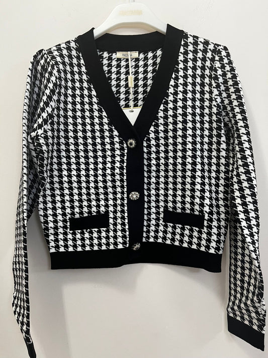 Cardigan in maglia pied de poule - Fracomina Autunno Inverno 2023/24 - FR23WT8006K502F8 - Denny Store Italia