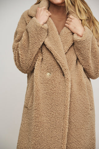 ELICIA TEDDY DOUBLE BREASTED COAT Rino & Pelle Autunno Inverno 2024/25 Sand - Denny Store