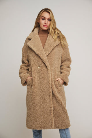 ELICIA TEDDY DOUBLE BREASTED COAT Rino & Pelle Autunno Inverno 2024/25 Sand - Denny Store