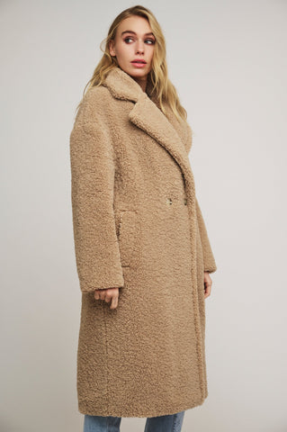 ELICIA TEDDY DOUBLE BREASTED COAT Rino & Pelle Autunno Inverno 2024/25 Sand - Denny Store