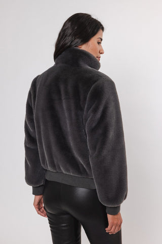 Giacca Ambra short fake fur jacket - Rino & Pelle - Autunno Inverno 2024/25 Graphite - Denny Store