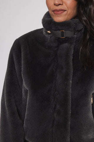 Giacca Ambra short fake fur jacket - Rino & Pelle - Autunno Inverno 2024/25 Graphite - Denny Store