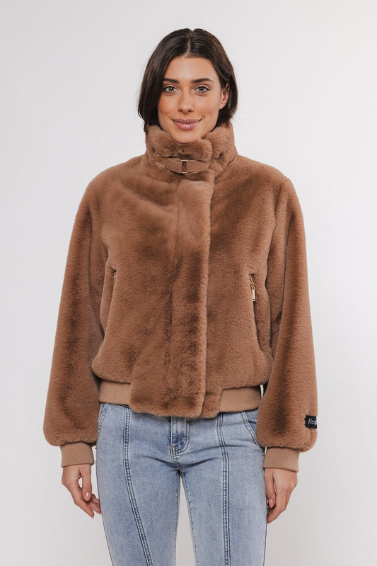 Giacca Ambra short fake fur jacket - Rino & Pelle - Autunno Inverno 2024/25 marrone - Denny Store