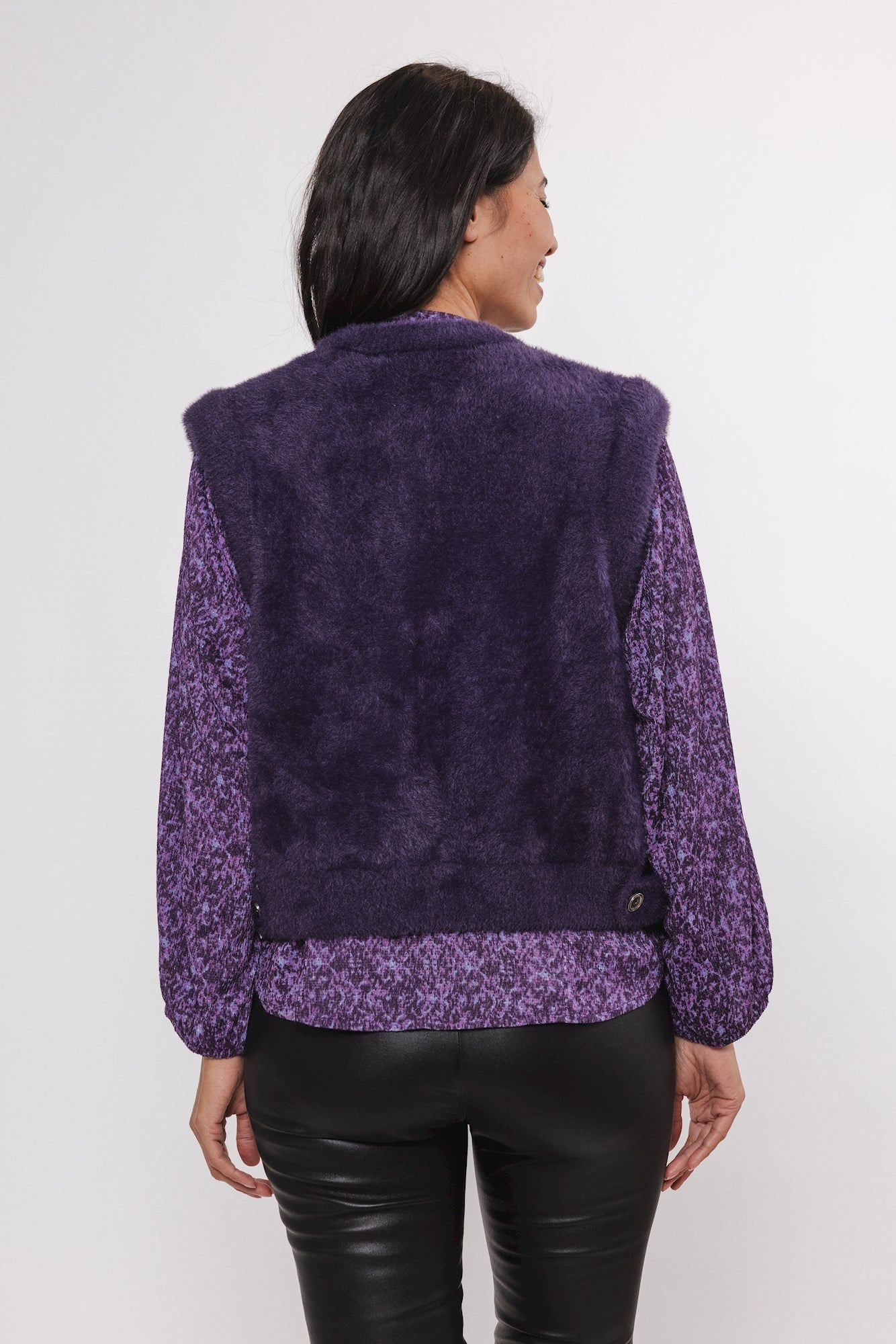 Gilet ELONA SHORT WAISTCOAT Rino & Pelle Autunno Inverno 2024/25 Eggplant - Denny Store