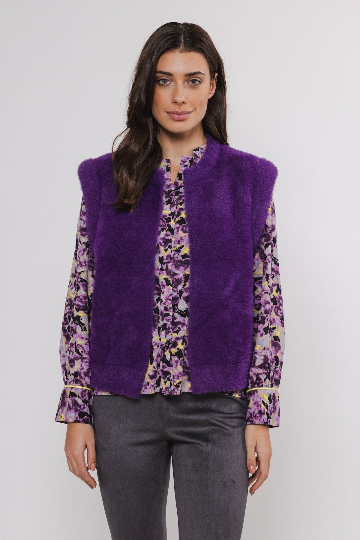 Gilet ELONA SHORT WAISTCOAT Rino & Pelle Autunno Inverno 2024/25 Purple - Denny Store