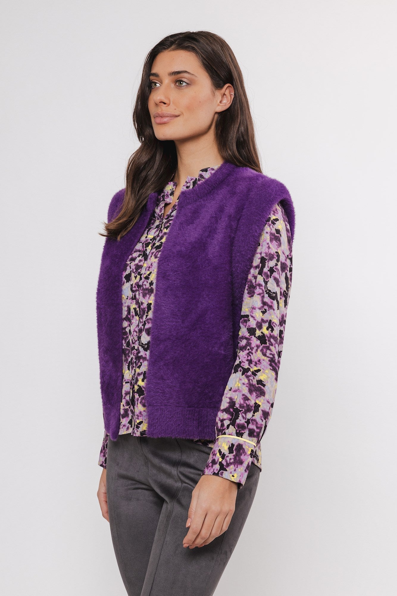 Gilet ELONA SHORT WAISTCOAT Rino & Pelle Autunno Inverno 2024/25 Purple - Denny Store