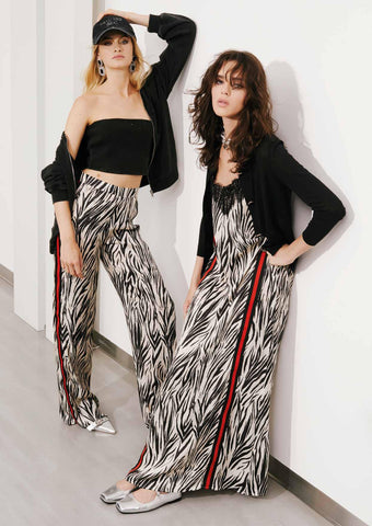 Pantaloni palazzo in raso stampato TROUSERS- art. 511ND25006 - Denny Rose Primavera Estate 2025 Donna