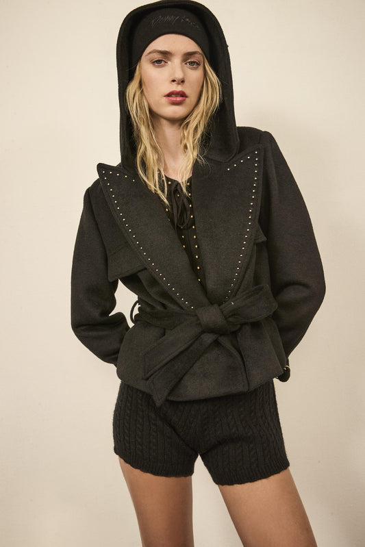 Cappotto crop con cappuccio - art. 521DD35003 - Denny Rose Autunno Inverno 2025/26