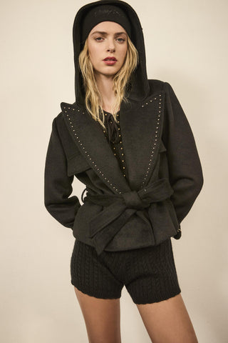 Cappotto crop con cappuccio - art. 521DD35003 - Denny Rose Autunno Inverno 2025/26