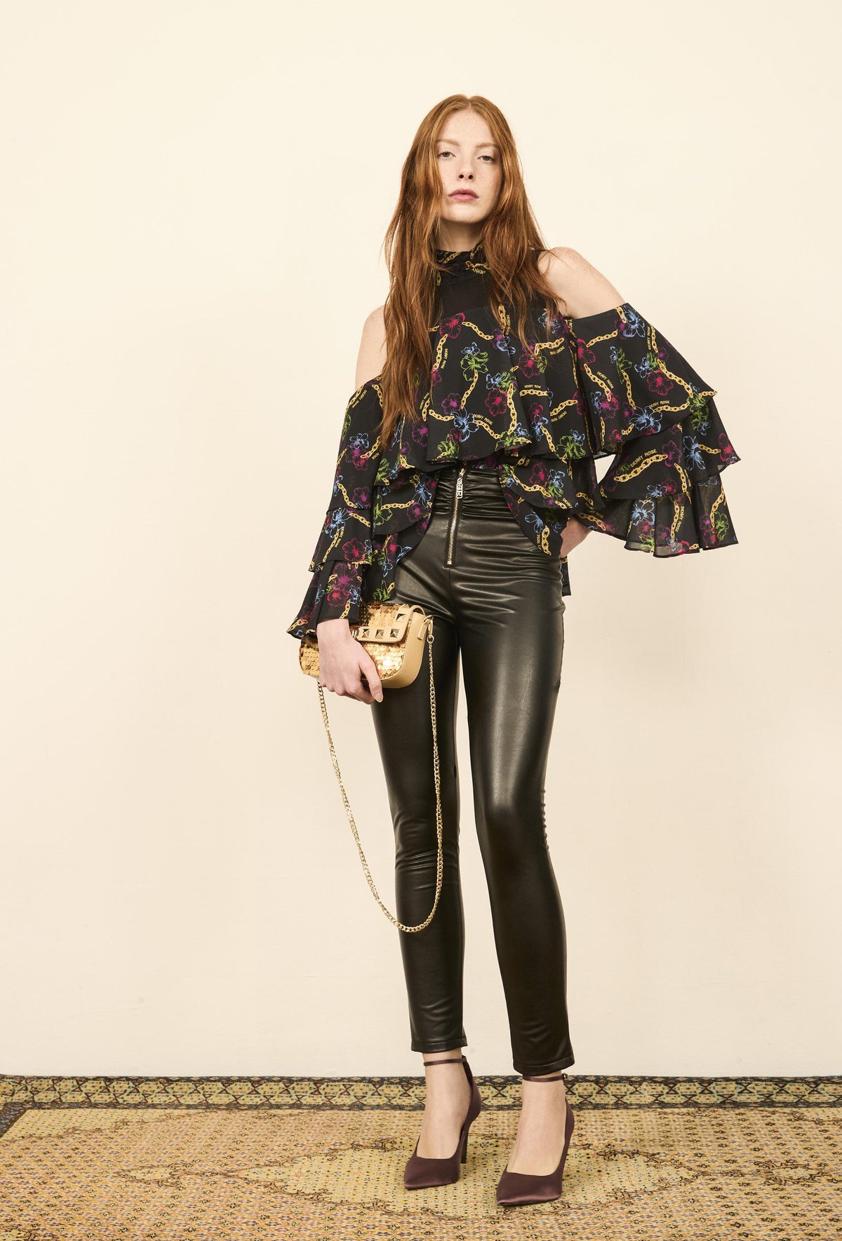Pantalón largo de ecopiel - art. 521DD28001 - Denny Rose Otoño Invierno 2025/26 