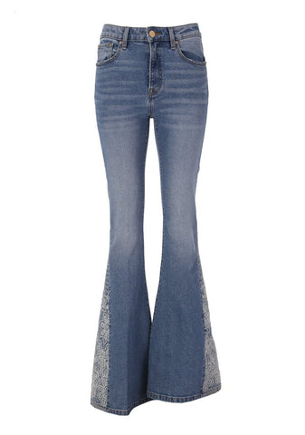 Jeans bootcut in denim con lavaggio stonewash - Fracomina Primavera Estate SS 2024 - FR24SVA004D401R9 - Denny Store Italia