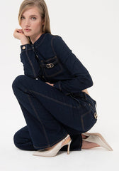 Jeans flare in denim con lavaggio rince - Fracomina Primavera Estate SS 2024 - FR24SV2008D45793 - Denny Store Italia