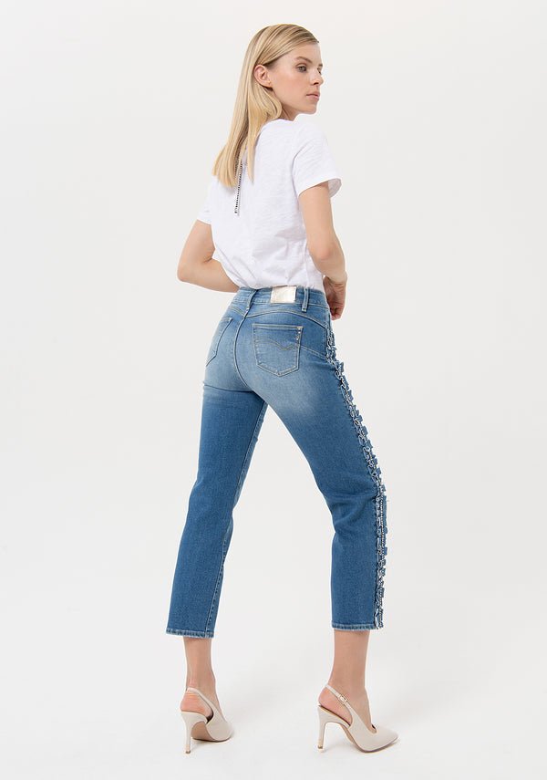 Jeans skinny effetto push up in denim con lavaggio vintage - Fracomina Primavera Estate SS 2024 - FR24SV8010D401R9 - Denny Store Italia