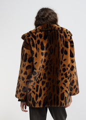 Cappotto Corto In Pelliccia Con Stampa Animalier - Lola Casademunt Autunno/Inverno 2024/25 - LF2401010