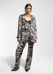 Blazer in raso stampa zebra  - Lola Casademunt Autunno/Inverno 2024/25 - LF2402008