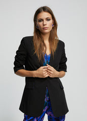 Blazer Nero Basic Con Fodera Stampata - Lola Casademunt Autunno/Inverno 2024/25 - LF2402014