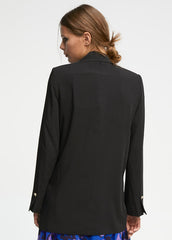 Blazer Nero Basic Con Fodera Stampata - Lola Casademunt Autunno/Inverno 2024/25 - LF2402014