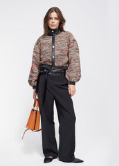 Bomber in tweed con dettagli effetto pelle - Lola Casademunt Autunno/Inverno 2024/25