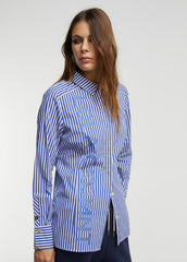 Camicia a righe logata BLU-BIANCO  - Lola Casademunt Autunno/Inverno 2024/25 - LF2415002