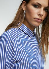 Camicia a righe logata BLU-BIANCO  - Lola Casademunt Autunno/Inverno 2024/25 - LF2415002