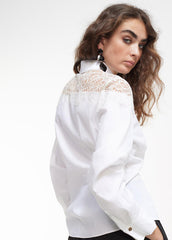 Camicia con dettaglio carré BIANCO  - Lola Casademunt Autunno/Inverno 2024/25 - LF2415004